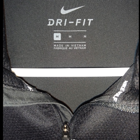 Nike Dri-Fit Golf Pullover Men’s Size Med 1/4 Zip Long Sleeve ~Dark Gray/Black - Picture 4 of 7